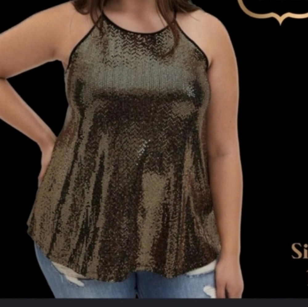 Torrid 1x Sequin High Neck Tank